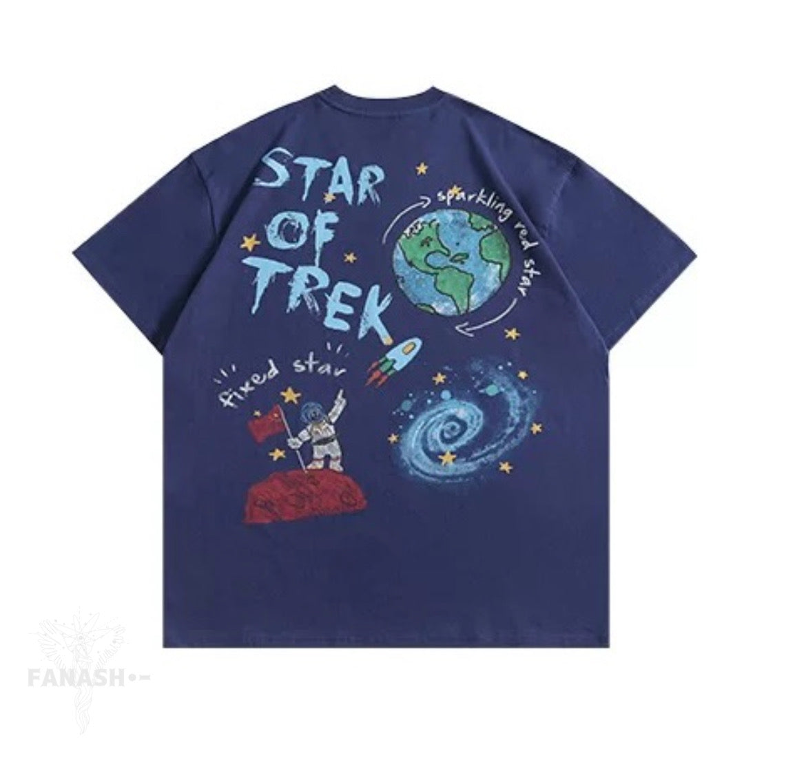 「宇宙」プリントストリートTシャツ(全2色)